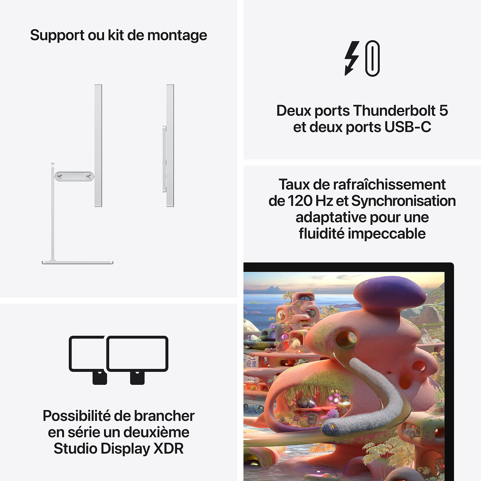 Apple 27" LED - Studio Display XDR - Verre nano-texturé - Kit de montage VESA