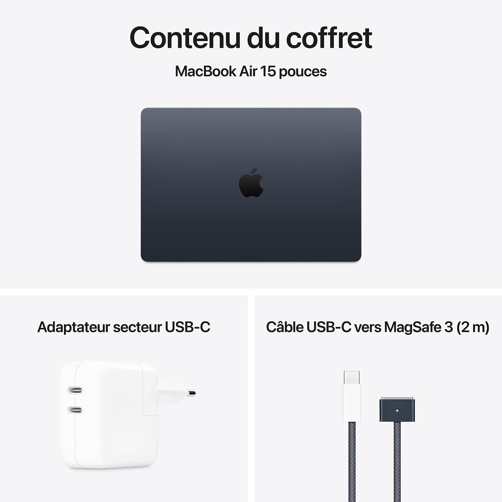 Apple MacBook Air M4 15 pouces (2025) Minuit 16Go/512 Go (MW1M3FN/A)