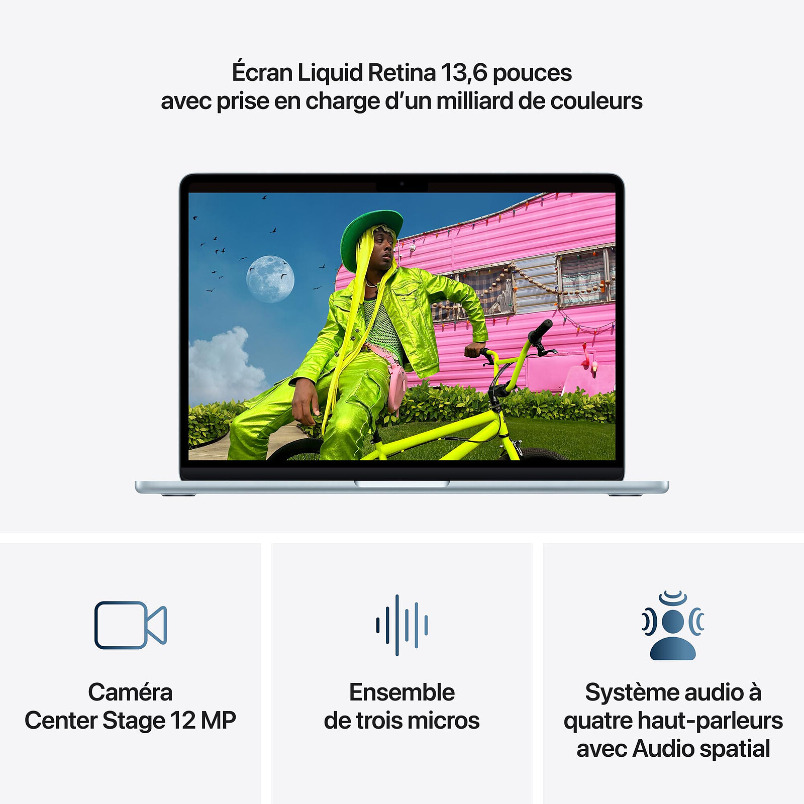 Apple MacBook Air M5 13 pouces (2026) Bleu Ciel 16 Go/512 Go (MDHH4FN/A-QWERTY-US)