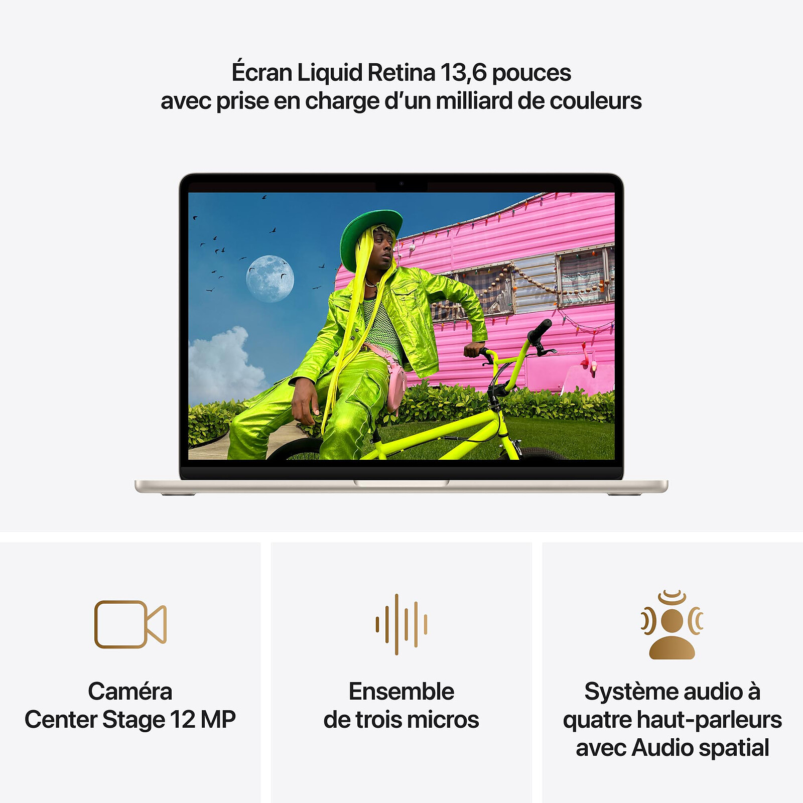 Apple MacBook Air M5 13 pouces (2026) Lumière Stellaire 24 Go/2 To (MDHD4FN/A-2TB)