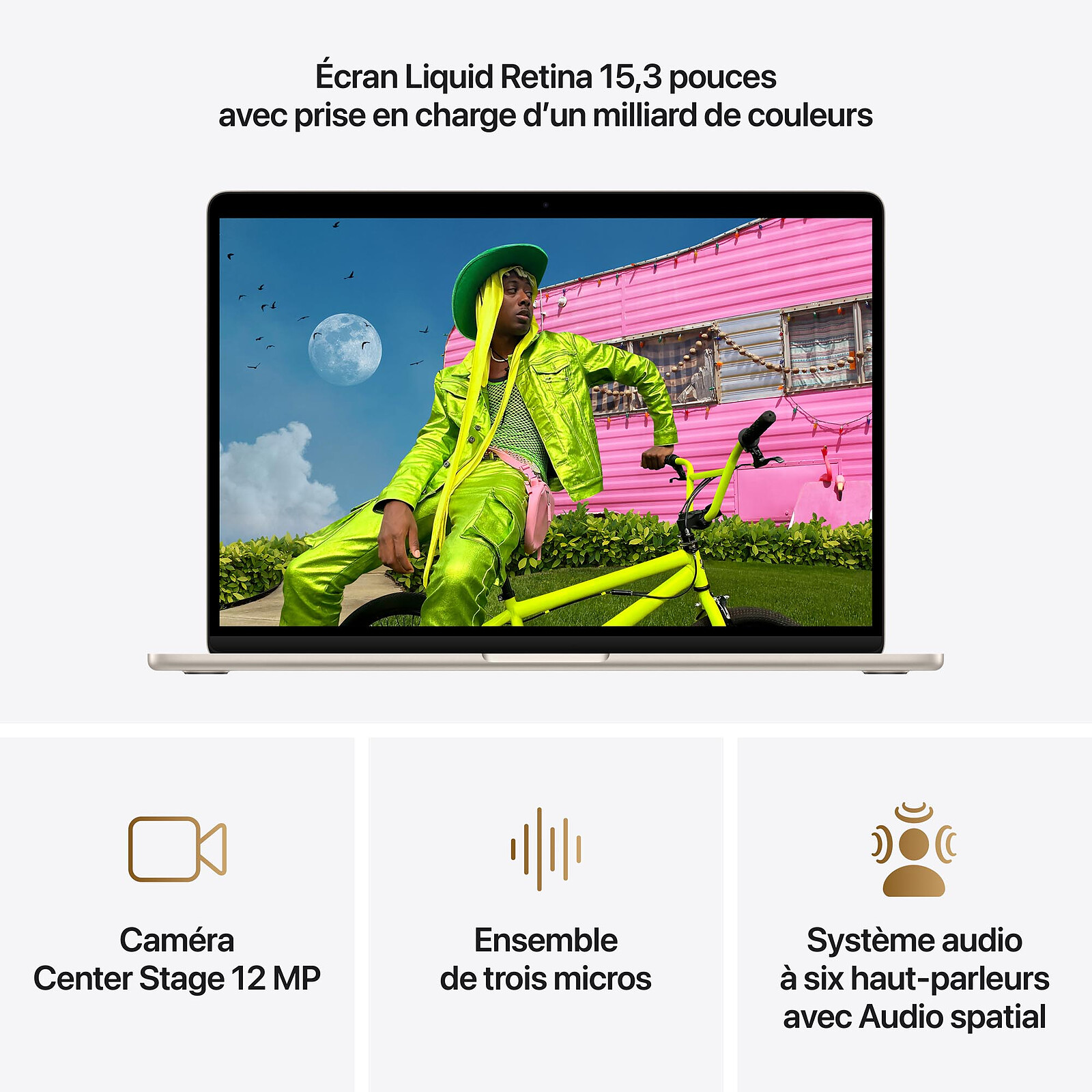 Apple MacBook Air M5 15 pouces (2026) Lumière Stellaire 16 Go/512 Go (MDVD4FN/A)