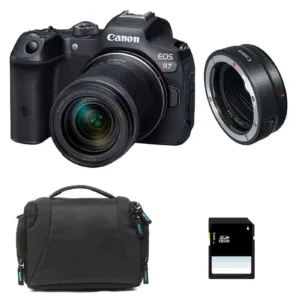 CANON EOS R7 + RF-S 18-150mm F3.5-6.3 IS STM + Sac + Carte SD 8 Go + Bague EF-EOS R
