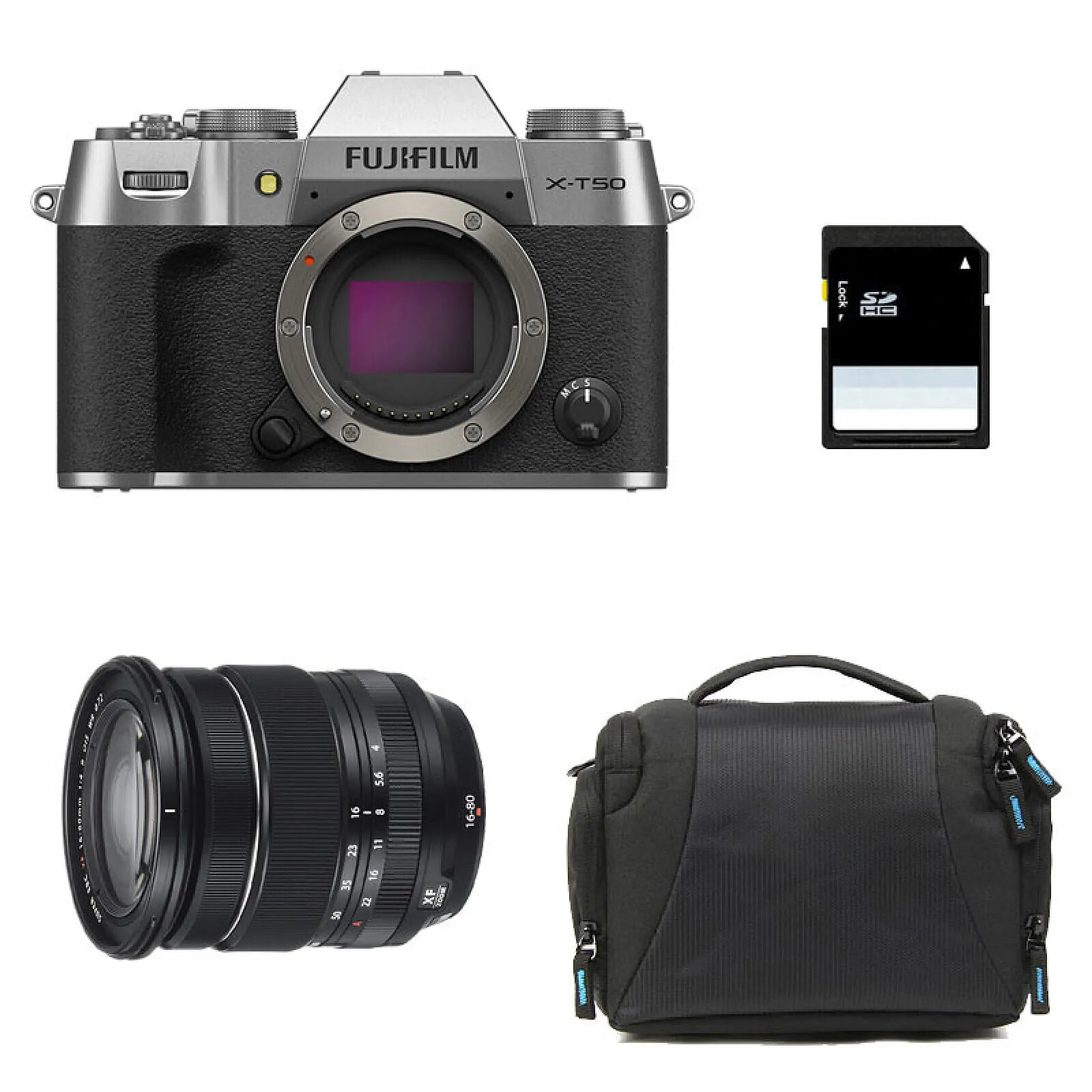 FUJIFILM X-T50 Silver + 16-80 + Sac + Carte SD 8 Go - Home electrotech FUJIFILM X-T50 Silver + 16-80 + Sac + Carte SD 8 Go
