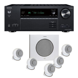 Onkyo TX-NR6100B Noir + Cabasse Eole 4 Blanc Pack d'enceintes 5.1