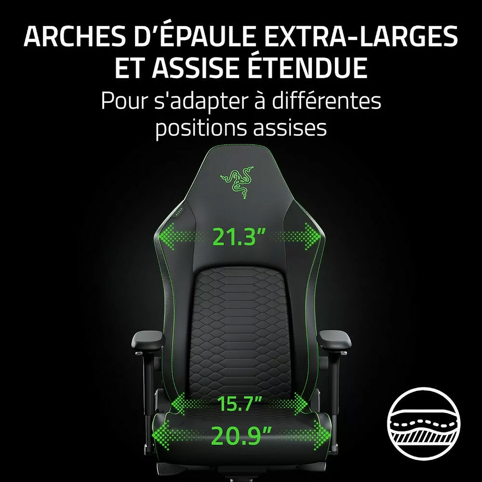 Razer Iskur v2 NewGen (Gris)
